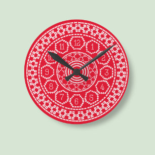 Ronde Croix Rouge Chandail Style Mur Horloge