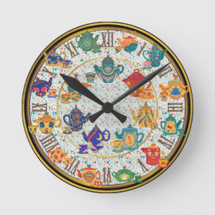Ronde Décor de cuisine maximaliste Horloge de l'heure du