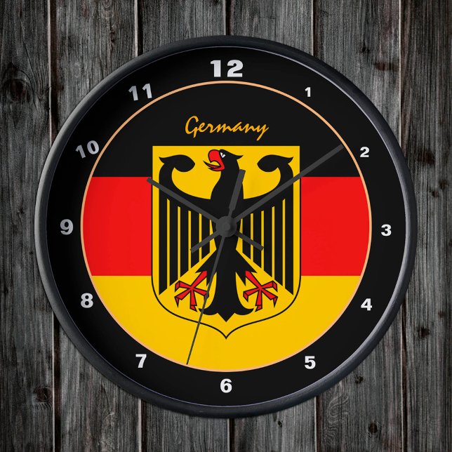 Ronde Drapeau allemand, Aigle & Allemagne mode / horloge (Créateur téléchargé)