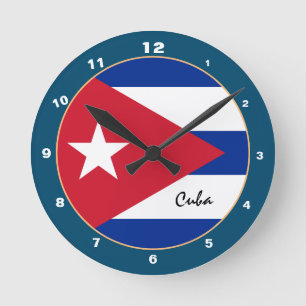 Ronde Drapeau cubain & Cuba tendance mode / horloge desi