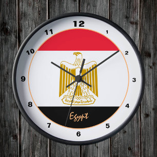 Ronde Drapeau égyptien, Egypte mode tendance / horloge d