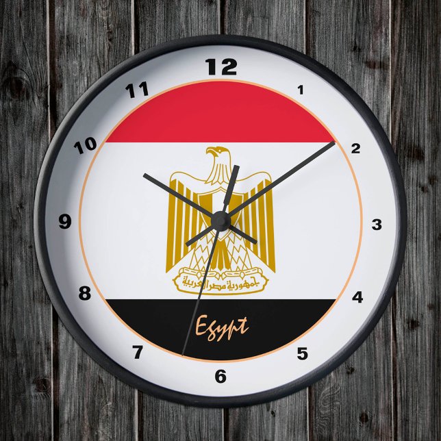 Ronde Drapeau égyptien, Egypte mode tendance / horloge d (Créateur téléchargé)