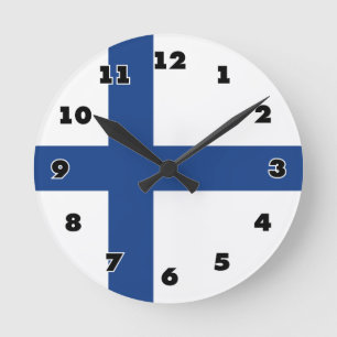 Ronde Drapeau finlandais de Finlande coutume horloge mur