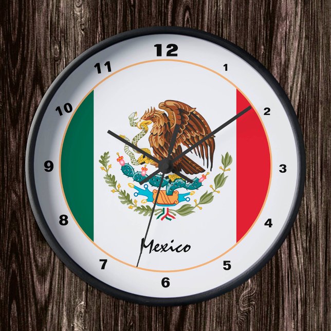 Ronde Drapeau mexicain & Mexique mode tendance / horloge (Créateur téléchargé)