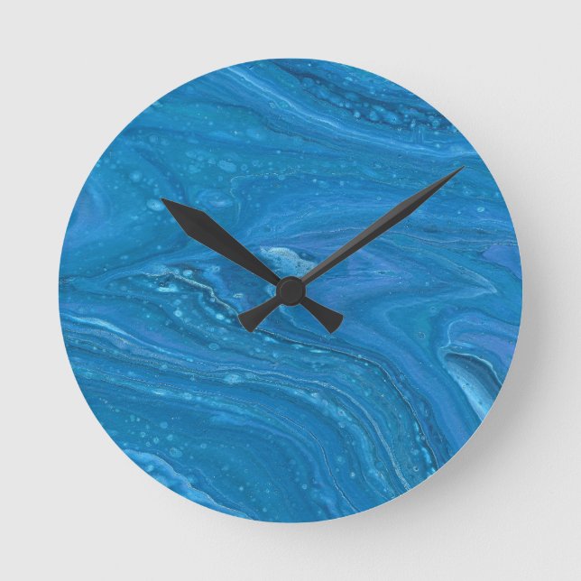 Ronde Eagle Eye 3 Cool Bleu Horloge Abstraite (Recto)