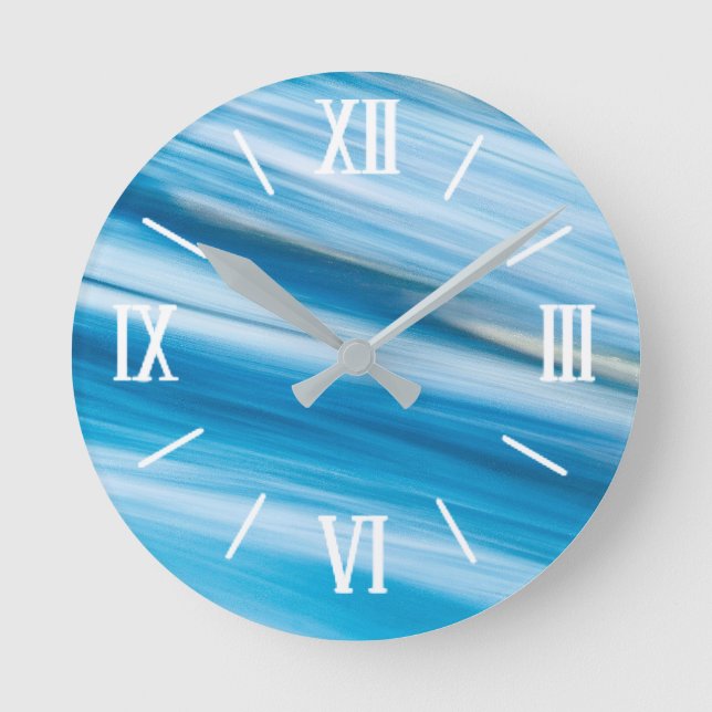 Ronde Eau bleue claire Mur Horloge (Recto)
