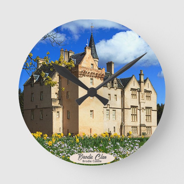Ronde Ecosse Brodie Clan's Castle Photo Wall Horloge (Recto)