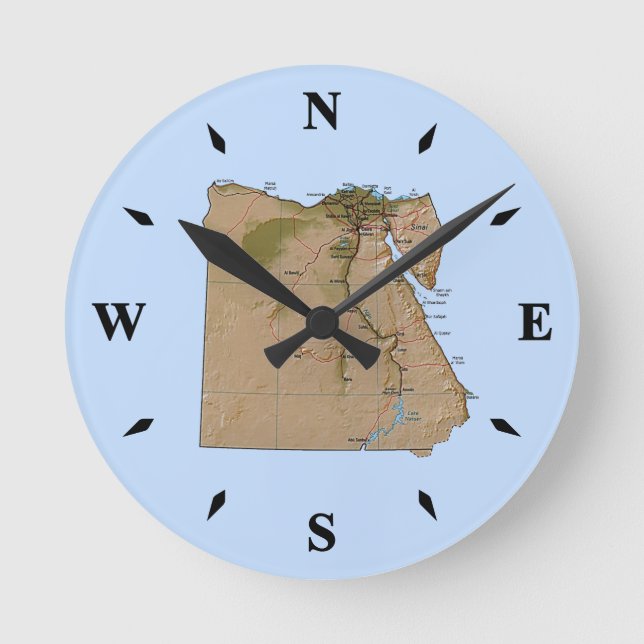 Ronde Égypte Carte Horloge (Recto)