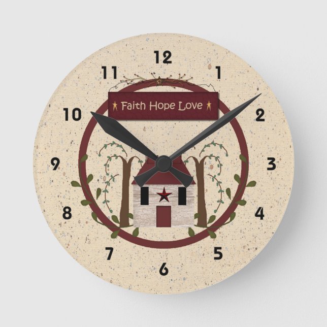 Ronde Faith Hope Love Mur Horloge (Recto)