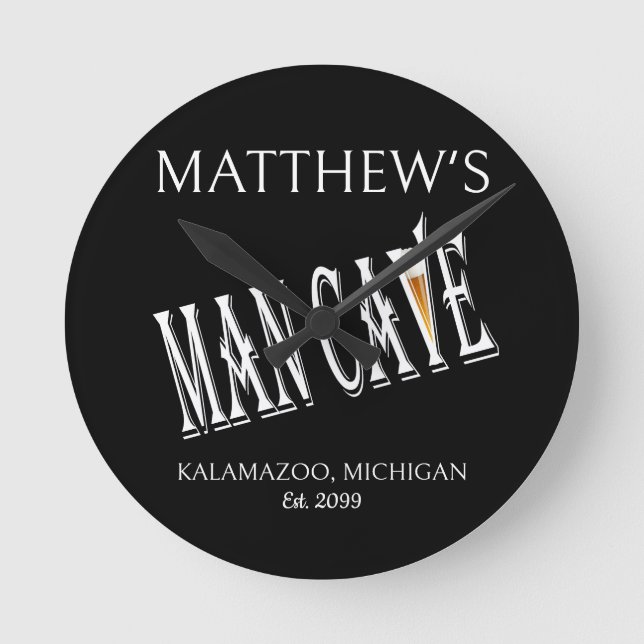 Ronde Fête des pères Man Cave Pub Horloge (Recto)