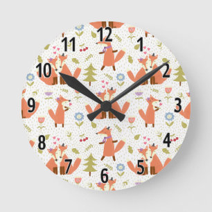 Ronde Foxy Forest Fun Fox Horloge