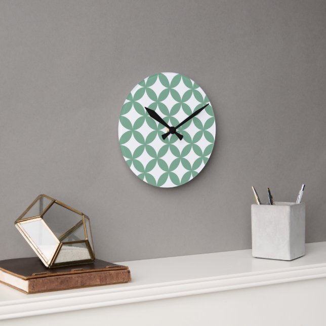 Ronde Green Shippo Round Wall Horloge - Tradition japona (Bureau)