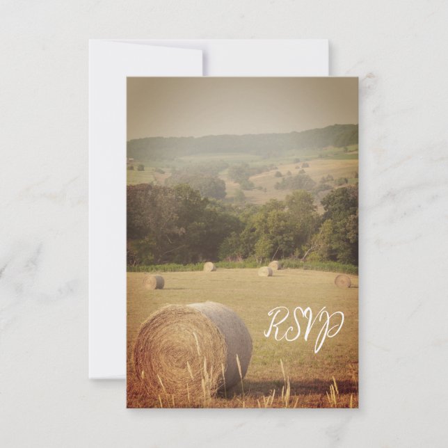 Ronde Hay Bales ferme mariage RSVP (Devant)