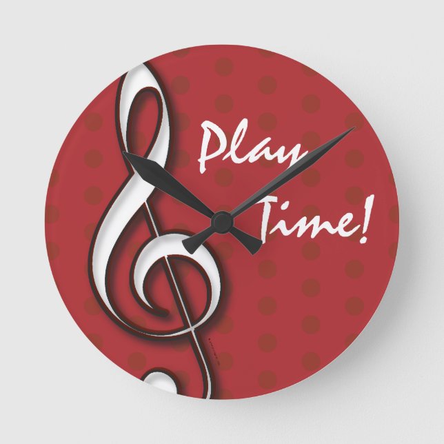 Ronde Heure de lecture personnalisable horloge rouge Tre (Recto)