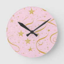 Heure stellaire - horloge numérique rose et Gold S