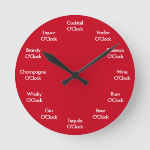 Ronde Horloge à barres amusante Rouge Horloge personnal