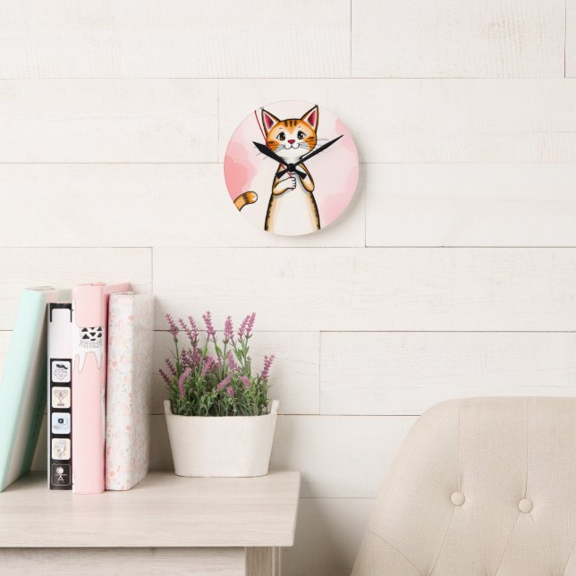 Ronde Horloge à chat (Salle de lecture)