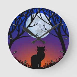 Ronde Horloge à chat Mignon Amateur de Chat Horloge Mura