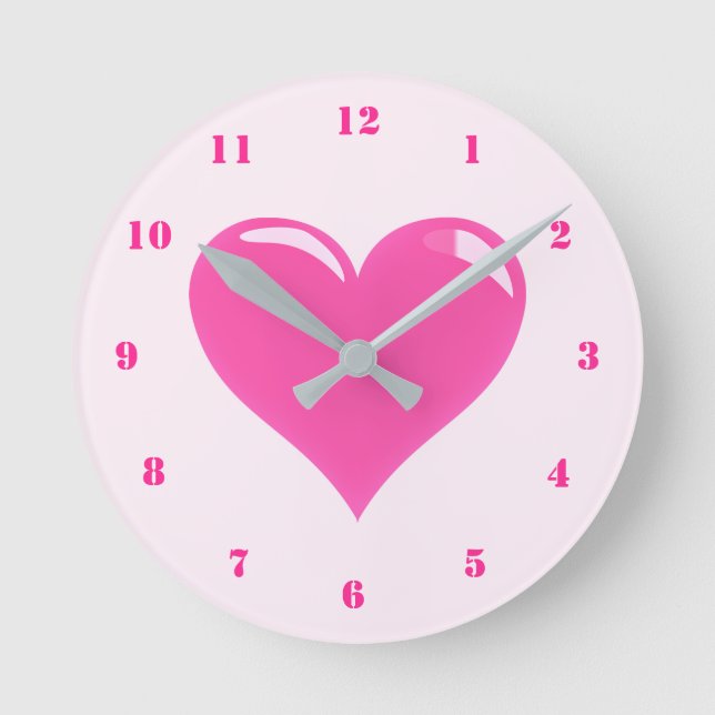 Ronde Horloge à cœur rose (Recto)