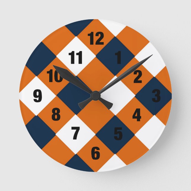 Ronde Horloge à cordonnier orange et bleu (Recto)