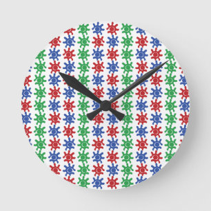 Ronde Horloge à motif abstrait étrange