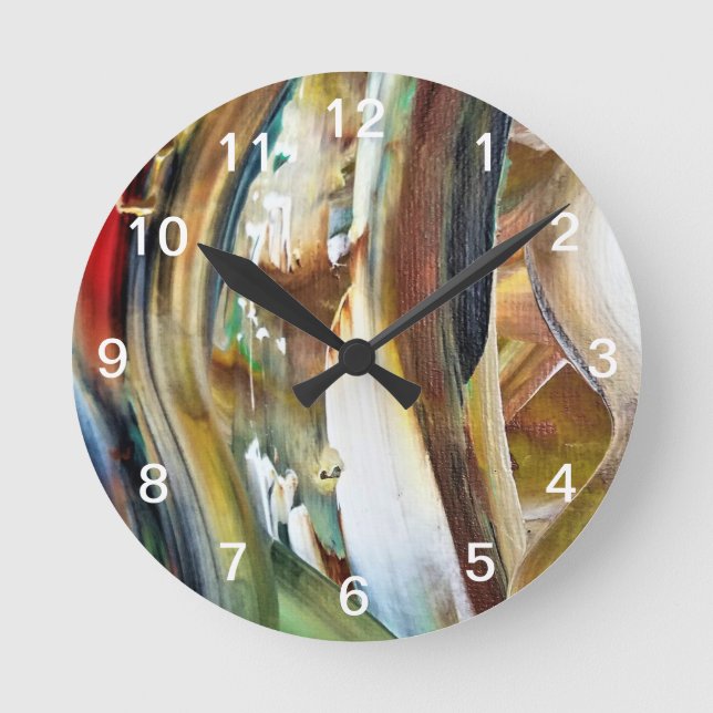Ronde Horloge à peinture abstraite Kook Art - Horloge mu (Recto)