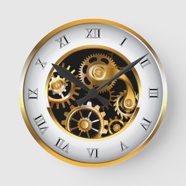 Ronde Horloge à vapeur avec libellule mécanique (Recto)