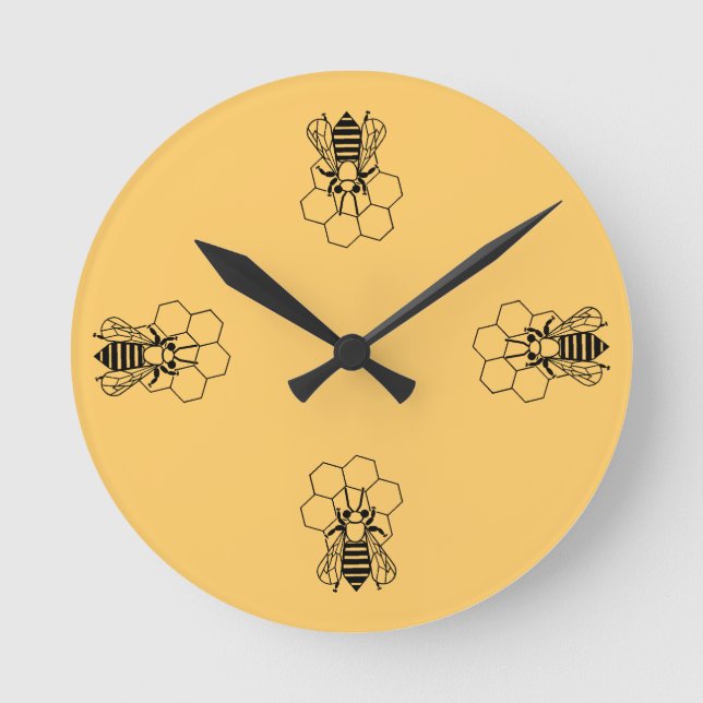 Ronde Horloge - abeille de miel sur le peigne (Recto)