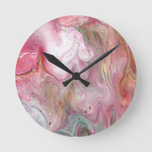 Ronde Horloge Abstraite rose pâle bougie