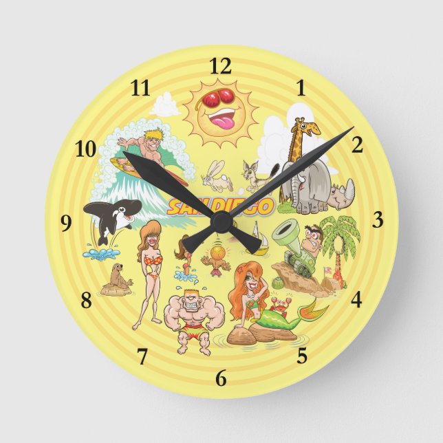 Ronde Horloge acrylique San Diego California (Recto)