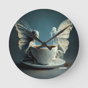 Ronde Horloge Artistique Coffee Angels