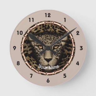 Ronde Horloge aux os de léopard