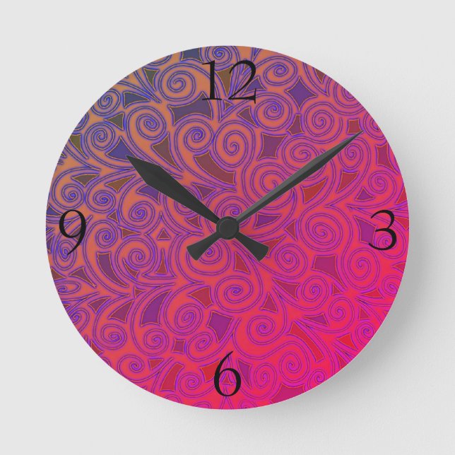 Ronde Horloge Avec Conception Abstraite (Recto)