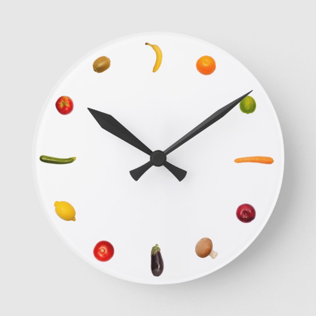 Ronde Horloge avec légumes et fruits (Recto)