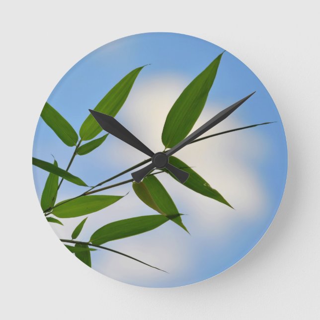 Ronde Horloge bambou et ciel bleu (Recto)