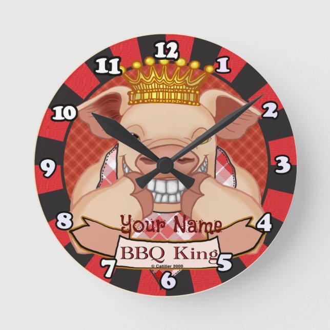 Ronde Horloge BBQ King Pig (Recto)
