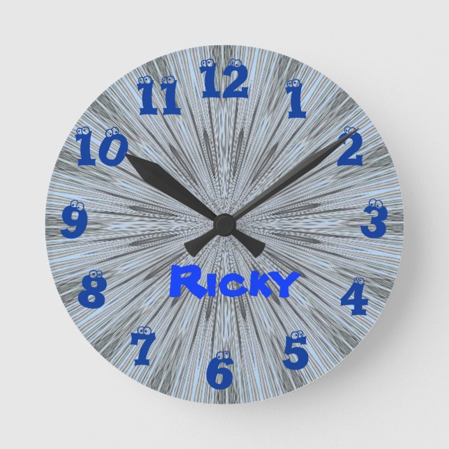Ronde Horloge bleu Eyball (Recto)
