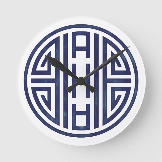 Ronde Horloge bleue et blanche coréenne (Recto)