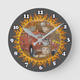 Ronde Horloge Camion de pompier Copain pompier
