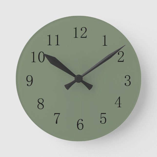 Ronde Horloge Camoflage Vert Mur (Recto)