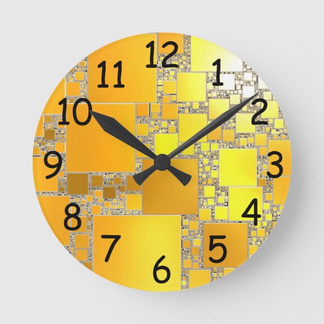 Ronde Horloge carrée jaune et orange (Recto)