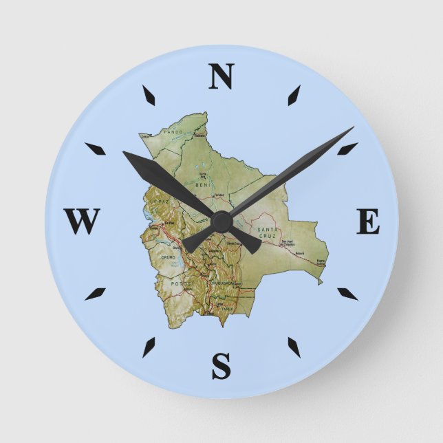 Ronde Horloge Carte Bolivie (Recto)