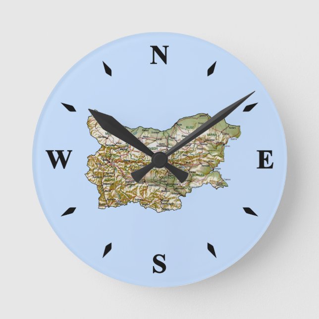 Ronde Horloge Carte Bulgarie (Recto)
