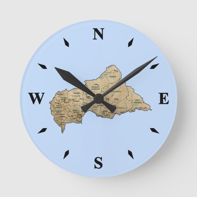 Ronde Horloge Carte Centrafrique (Recto)