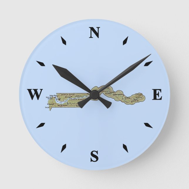 Ronde Horloge Carte Gambie (Recto)