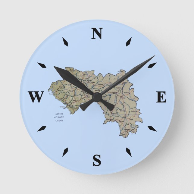 Ronde Horloge Carte Guinée-Conakry (Recto)