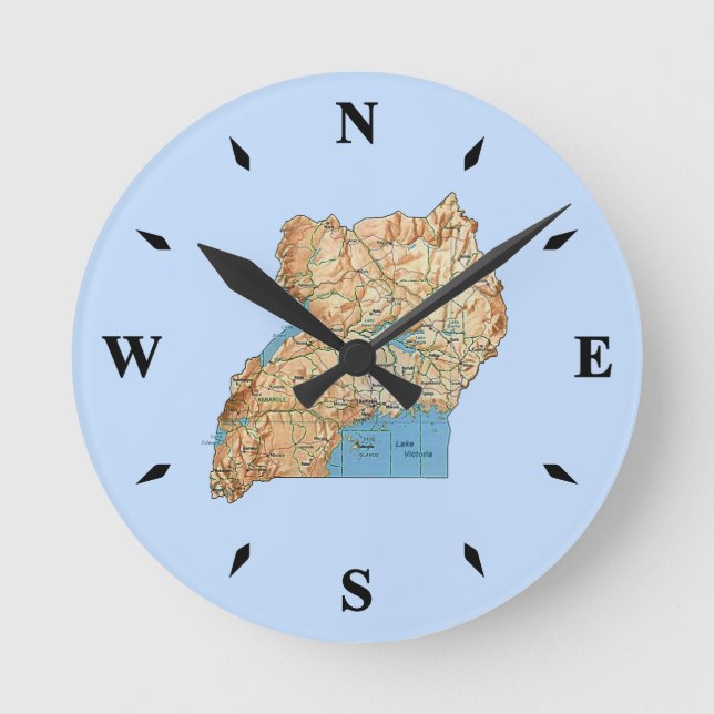 Ronde Horloge Carte Ouganda (Recto)