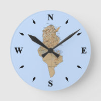 Horloge Carte Tunisie