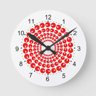 Ronde Horloge - Cercles concentrés rouges de perles