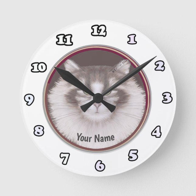 Ronde Horloge Chat des Forêts Norvégiennes (Recto)